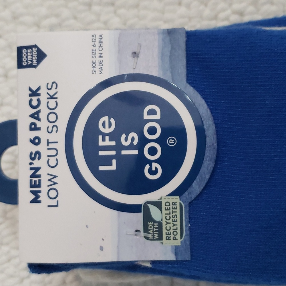 LIFE IS GOOD MENS LOW CUT SOCKS (6 pack) - Picture 2 of 4